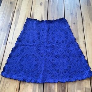 Haystacks Womens Bright Purple Black Floral‎ Design Pull On Skirt Size Medium